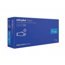 Перчатки нитриловые Nitrylex Basic голубые 50 пар размер L