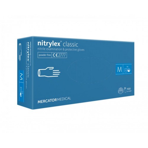 Перчатки нитриловые Nitrylex Classic голубые 50 пар размер M